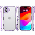 Husă pentru iPhone 17, cu capac pentru cameră, transparentă cu laturi mov