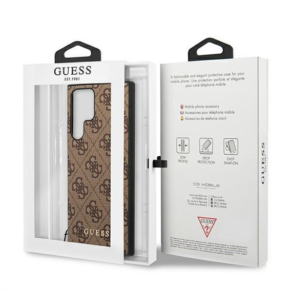 GUESS Huse pentru Samsung Galaxy S22 Ultra, 4G Charms Collection Hardcase, maro