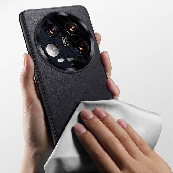 Husă din piele pentru Xiaomi 14 Ultra, leather hybrid, negru