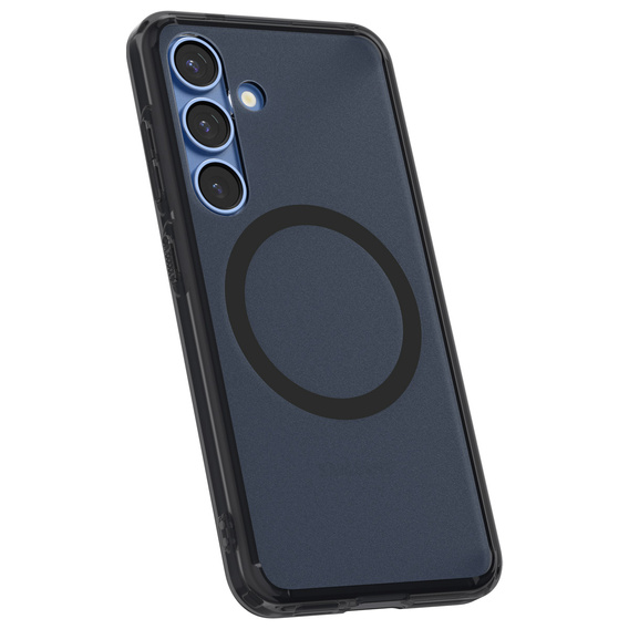 Carcasă MagSafe Spigen pentru Samsung Galaxy S25, Ultra Hybrid, transparent / negru + 9H Tempered Glass