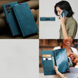 Husa CASEME pentru Samsung Galaxy S22 Ultra, Leather Wallet Case, verde