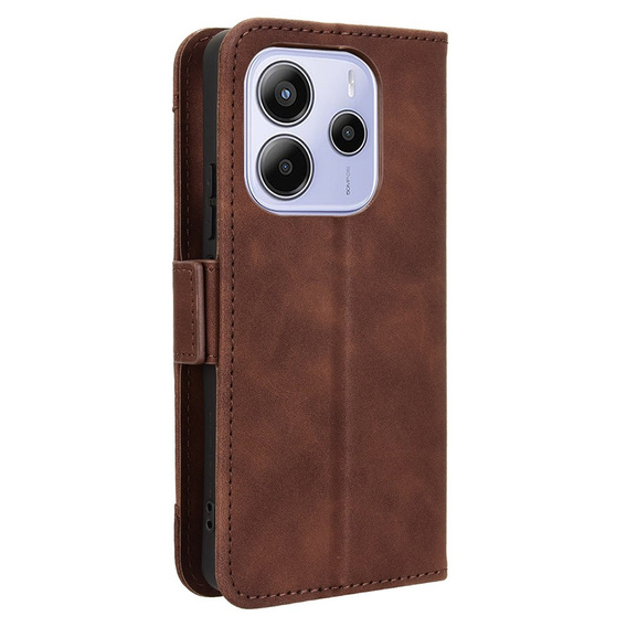 Cu clapetă pentru Xiaomi Redmi Note 14 4G, Card Slot, maro