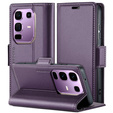 Husă pentru Infinix Note 50 Pro+, ERBORD Glossy Litchi, portofel cu clapetă, violet