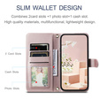 Husă cu clapetă pentru Samsung Galaxy S25 FE, Rhombus Crossbody Leather, roz rose gold