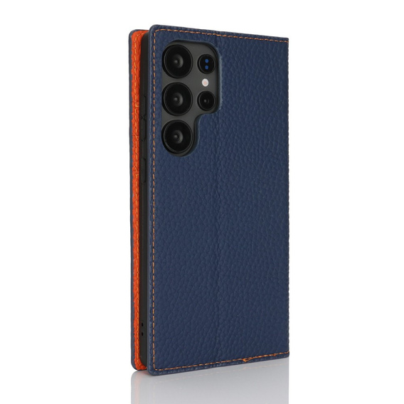 Cu clapetă pentru Samsung Galaxy S25 Ultra, Litchi Skin Grain, albastru închis