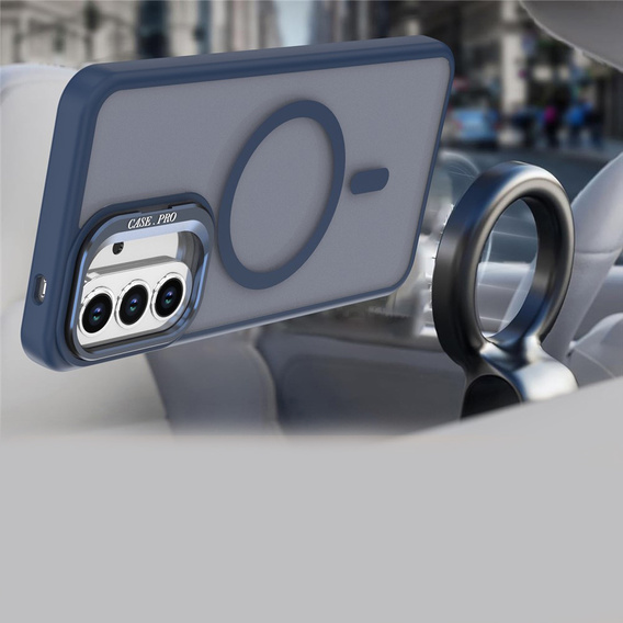 Husă tactilă cu suport MagSafe pentru Samsung Galaxy A37 5G, albastră