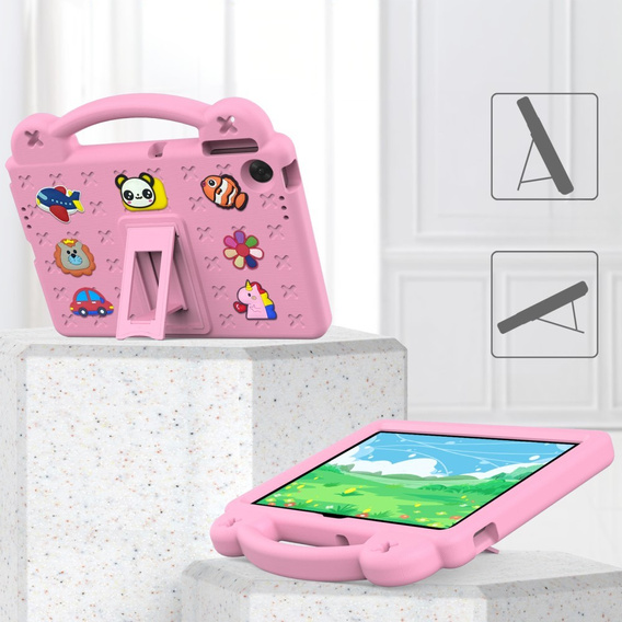 Husă pentru copii pentru Lenovo Tab TB311FU, Cute Patterns, cu suport, roz