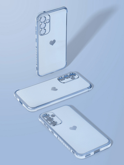 Husă pentru Samsung Galaxy S23 FE, Electro heart, albastru + Sticlă ceramică Full Glue