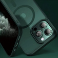 Husă pentru iPhone 11 Pro, pentru MagSafe, ERBORD Matt Case, verde + sticlă pentru ecran