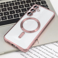Husă pentru Samsung Galaxy A15 4G/5G, Electro MagSafe, roz + Sticlă pentru ecran