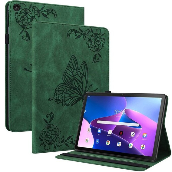 Husă pentru Lenovo Tab M10 Plus 10.6 Gen 3 TB-125F TB-128F, Butterfly, verde
