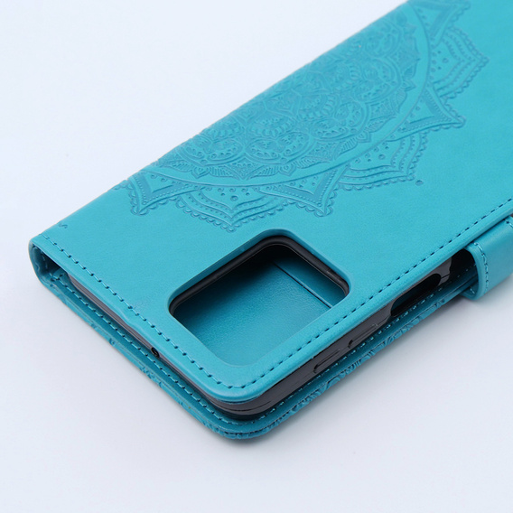 Cu clapetă pentru Motorola Moto G54 5G, Mandala, albastru
