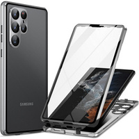 Husa pentru Samsung Galaxy S24 Ultra, Magnetic Dual Glass, de argint