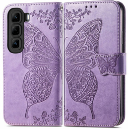 Cu clapetă pentru Infinix Hot 50 4G, Butterfly, violet