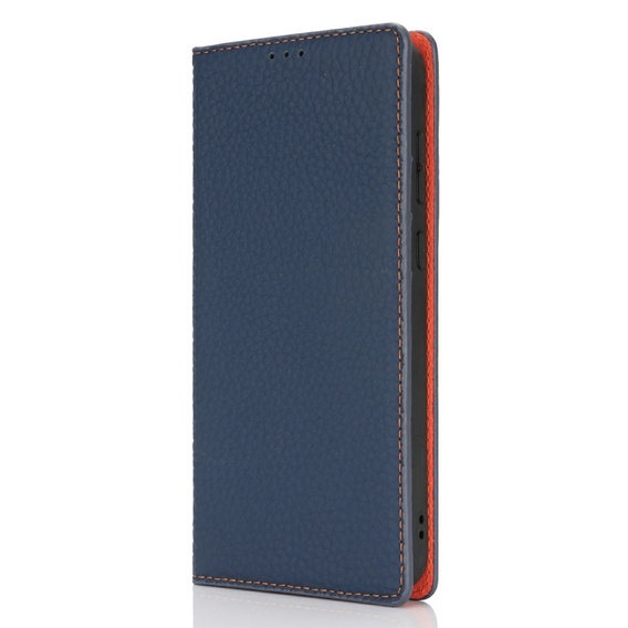 Cu clapetă pentru Samsung Galaxy S25+ Plus, Litchi Skin Grain, albastru închis