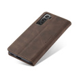 Husa CASEME pentru Samsung Galaxy S21 FE, Leather Wallet Case, cafea