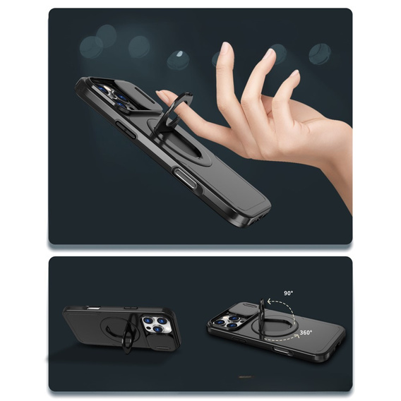 Husă pentru iPhone 16 Pro, Military Magnet, pentru MagSafe, negru