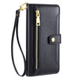 Cu clapetă pentru Motorola Moto G54 5G, Wallet Zipper Pocket, negru