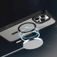 Husă pentru iPhone 16 Pro, pentru MagSafe, ERBORD Matt Case, transparent / negru + sticlă pentru ecran