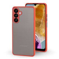 Husă din silicon pentru Samsung Galaxy M15 5G, cu protecție pentru cameră, transparent / roșu