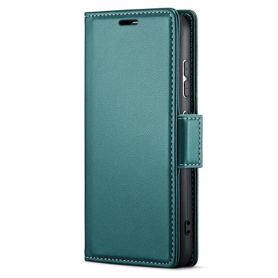 Husă pentru Motorola Edge 50 Pro, ERBORD Glossy Litchi, portofel cu clapetă, verde