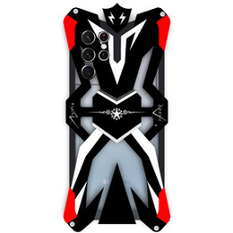 Husă blindată pentru Samsung Galaxy S22 Ultra 5G, Aluminum Alloy, negru / roșu