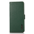 KHAZNEH RFID caz pentru Samsung Galaxy S23 Ultra, Litchi Texture, verde