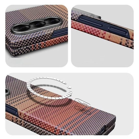 Husă pentru Samsung Galaxy Z Fold6 5G - magnetic Aramid Fiber, portocaliu