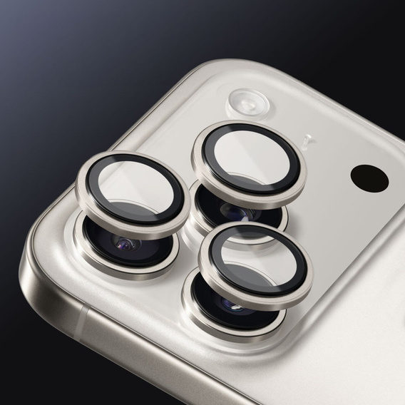 2x ERBORD OPTIK Pro sticlă călită pentru iPhone 16 Pro / 16 Pro Max camera foto, negru