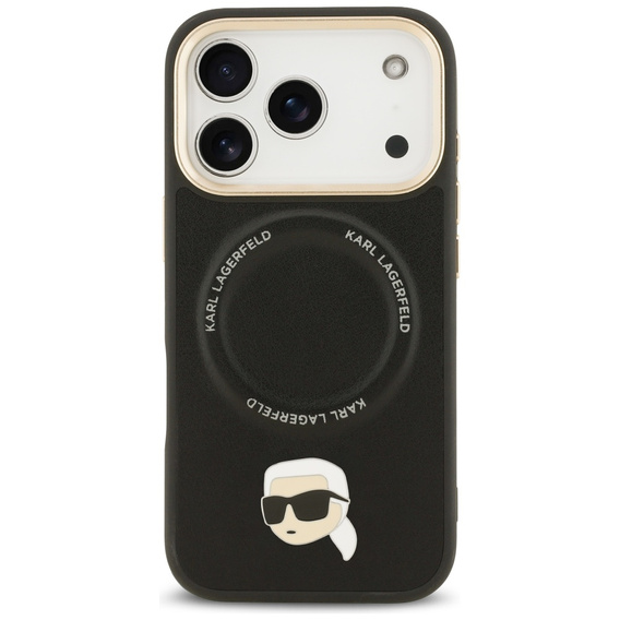 Husă Karl Metal Logo MagSafe cu curea mare Karl Lagerfeld pentru iPhone 17 Pro
