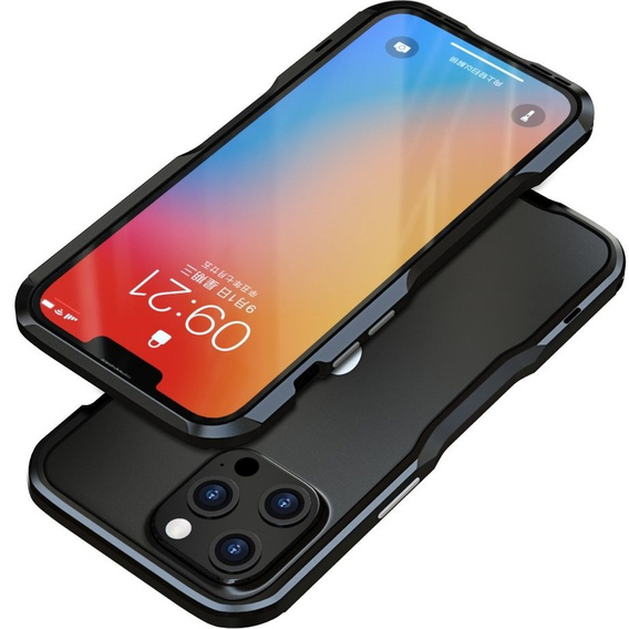Husa LUPHIE pentru iPhone 13 Pro Max, Armor Bumper, negru