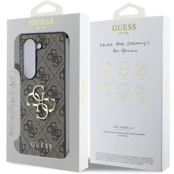 GUESS Huse pentru Samsung Galaxy Z Fold6, 4G Big Metal Logo, maro