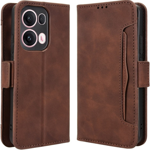 Cu clapetă pentru Oppo Reno 13 Pro, Card Slot, maro