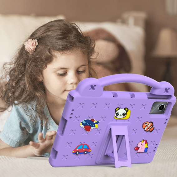 Husă pentru copii pentru Lenovo Tab M11, Cute Patterns, cu suport, violet