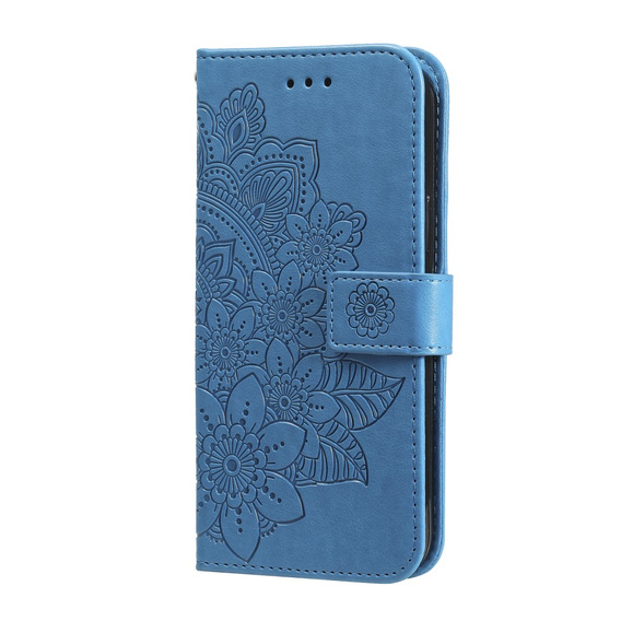 Cu clapetă pentru Samsung Galaxy A13 4G, Mandala Flower, albastru