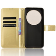 Cu clapetă pentru Xiaomi 14 Ultra, Crazy Horse Wallet, de aur