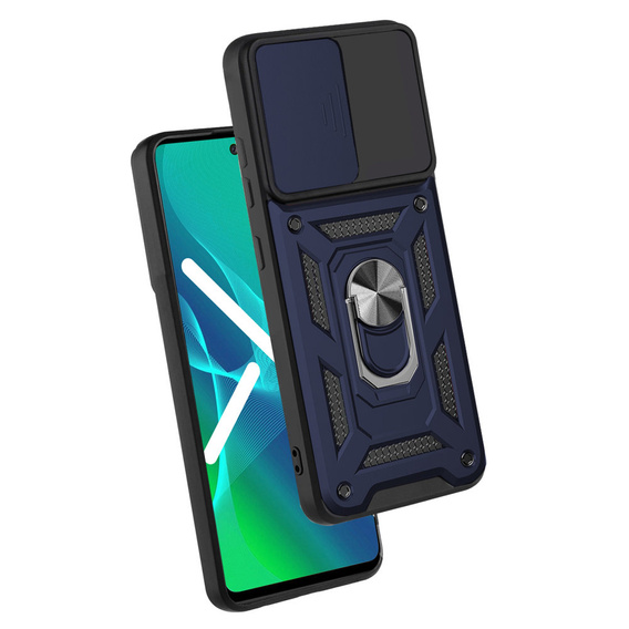 Husă blindată pentru Oppo Reno 6 5G, CamShield Slide, albastru