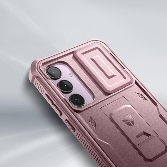 Husă blindată pentru Samsung Galaxy A55, Dexnor Full Body (Two Frames), roz