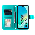 Husă cu clapetă pentru Samsung Galaxy A16, Rhombus Crossbody Leather, verde
