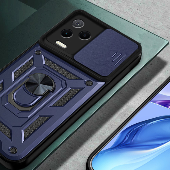 Husă blindată pentru Infinix Note 12 2023, CamShield Slide, albastru