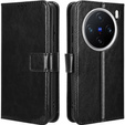 Cu clapetă pentru Vivo X200 Pro 5G, Crazy Horse Wallet, negru