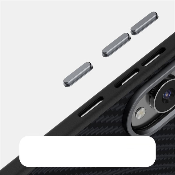Carcasa ABEEL pentru Samsung Galaxy S25 Edge, Carbon Fiber, pentru MagSafe, negru
