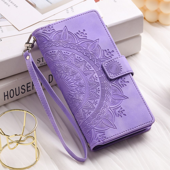Cu clapetă pentru Xiaomi Redmi Note 13 Pro 4G / Xiaomi Redmi Note 14S / Xiaomi Poco M6 Pro 4G, Mandala, violet