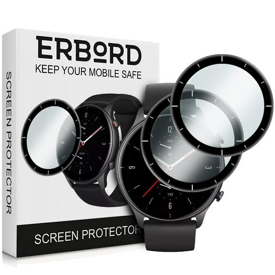 2x ERBORD Hybrid Glass pentru Amazfit GTR 2e