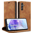 Husă pentru Samsung Galaxy A55, ERBORD Vintage, maro + Sticlă pentru ecran