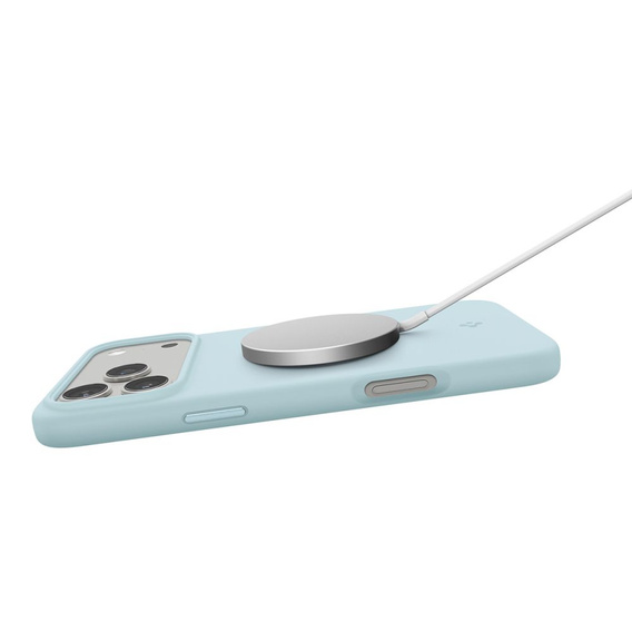 Carcasă Spigen pentru iPhone 17 Pro, Silicone Fit MagSafe, Mute Blue