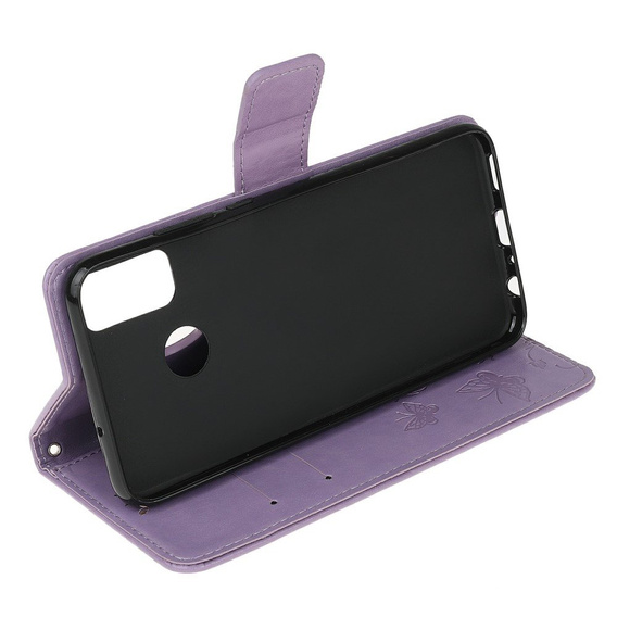 Cu clapetă pentru Motorola Moto G10 / G30, Butterfly, albastru