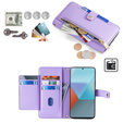 Cu clapetă pentru Xiaomi Redmi Note 13 Pro 5G, Wallet Zipper Pocket, violet
