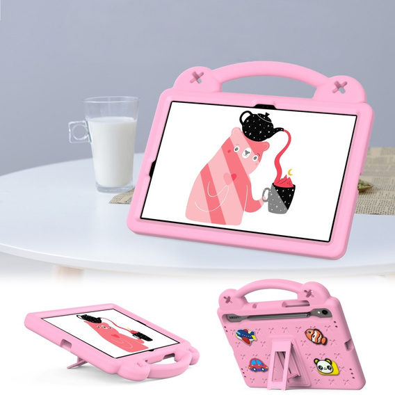 Husă pentru copii pentru Samsung Galaxy Tab S7/S8/S9, Cute Patterns, cu suport, roz