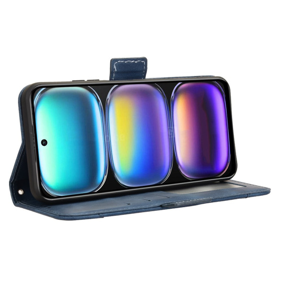 Cu clapetă pentru Infinix Hot 50 4G, Card Slot, albastru închis